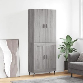 vidaXL Ντουλάπι Γκρι Sonoma 69,5 x 34 x 180 εκ. Επεξεργασμένο Ξύλο