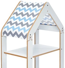 Ραφιέρα Montessori Zoilen pakoworld λευκό-μπλε mdf 50x30x80εκ - 120-000428