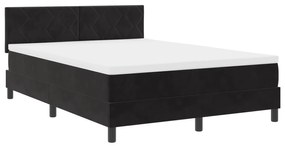 vidaXL κρεβάτι box spring  με στρώμα Μαύρο 140x200 εκ. Βελούδο
