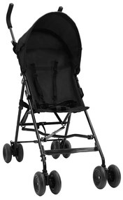 vidaXL Καροτσάκι Μωρού Ανθρακί / Μαύρο Ατσάλινο