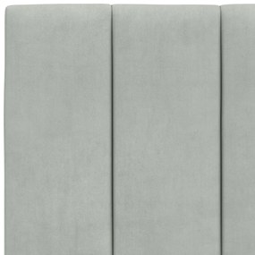 Πλαίσιο Κρεβατιού με Κεφαλάρι Αν. Γκρι 180x200 εκ. Βελούδινο - Γκρι