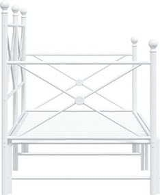 vidaXL Κρεβάτι ημέρας με καρότσα χωρίς στρώμα Λευκό 80x200 cm Ατσάλι