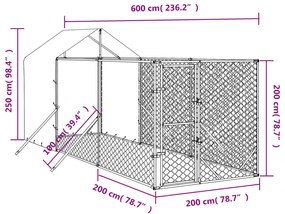 ΚΛΟΥΒΙ ΣΚΥΛΟΥ ΕΞ. ΧΩΡΟΥ ΜΕ ΟΡΟΦΗ ΑΣΗΜΙ 2X6X2,5 Μ. ΓΑΛΒ. ΑΤΣΑΛΙ 3190475