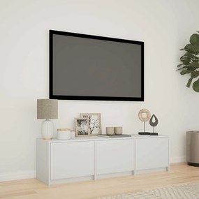 vidaXL Τηλεοπτική βιβλιοθήκη με LED 140 x 34 x 40 εκ Λευκό