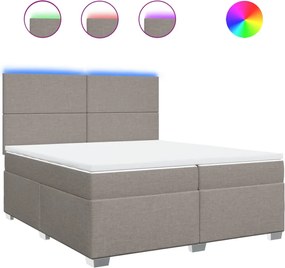 vidaXL Κρεβάτι Boxspring με Στρώμα Taupe 200x200 εκ. Υφασμάτινο