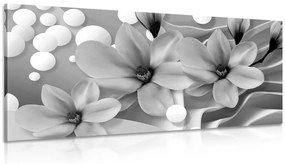 Εικόνα ασπρόμαυρης μανόλιας σε αφηρημένο φόντο - 120x60
