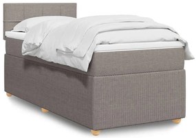 vidaXL Κρεβάτι Boxspring με Στρώμα Taupe 100 x 200 εκ. Υφασμάτινο