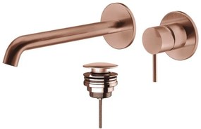 La Torre ELLE 316 Rose Gold Brushed PVD ΣΕΤ Νιπτήρος εντοιχισμού 2 οπών+Βαλβίδα νιπτήρος