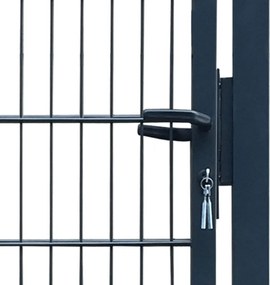 vidaXL Πόρτα Περίφραξης 2D (Μονή) Ανθρακί Γκρι 100x180 εκ.