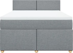 vidaXL Κρεβάτι Boxspring με Στρώμα Αν. Πράσινο 160x200εκ Υφασμάτινο