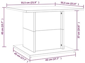 Τραπεζάκι Σαλονιού Γκρι Σκυροδ. 55,5x55,5x40 εκ. Επεξεργ. Ξύλο - Γκρι