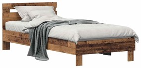 vidaXL Σκελετός Κρεβατιού Παλιό ξύλο 75 x 190 cm Επεξεργασμένο ξύλο