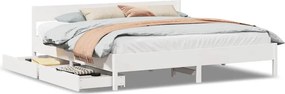 vidaXL Σκελετός Κρεβ. Χωρίς Στρώμα Λευκό 180x200 εκ Μασίφ Πεύκο