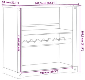 ΚΑΒΑ ΚΡΑΣΙΩΝ CORONA 107,5X51X105,5 ΕΚ. ΑΠΟ ΜΑΣΙΦ ΞΥΛΟ ΠΕΥΚΟΥ 4002790