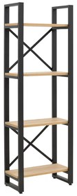 Βιβλιοθήκη Crimson pakoworld σε oak-μαύρη απόχρωση 50x22x150εκ