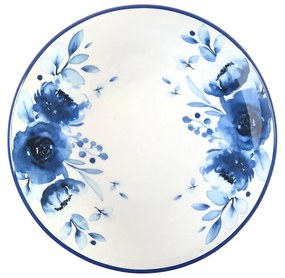 Πιάτο Βαθύ Πορσελάνινο Blue Rose 23cm - Estia