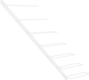 vidaXL Ραφιέρα Κρασιών Τοίχου για 7 Φιάλες Λευκή Μεταλλική