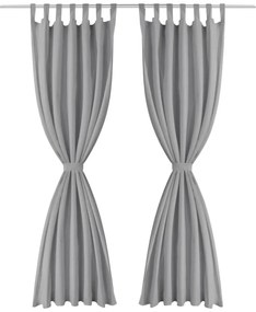 vidaXL Κουρτίνες με Θηλιές 2 τεμ. Γκρι 140 x 225 εκ. από Microsatin