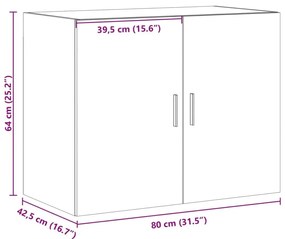 Ντουλάπι Τοίχου Sonoma Δρυς 80x42,5x64 εκ. Επεξεργασμένο Ξύλο - Καφέ