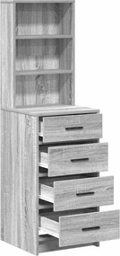 vidaXL Highboard Γκρι sonoma 40 x 41 x 135 εκ. Επεξεργασμένο Ξύλο