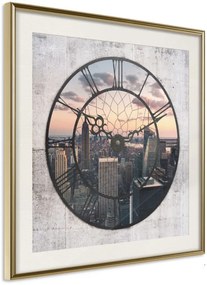 Αφίσα - City Clock (Square) - 30x30 - Χρυσό - Με πασπαρτού