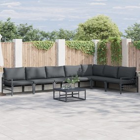 vidaXL Σετ Καναπέ Κήπου 8 pcs Ανθρακί Ατσάλι