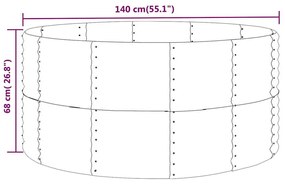vidaXL Ζαρντινιέρα Ανθρακί 140x140x68εκ Γαλβανισμένος χάλυβας
