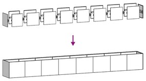 vidaXL Ζαρντινιέρα Ανθρακί 360x40x40 εκ. από Χάλυβα Ψυχρής Έλασης