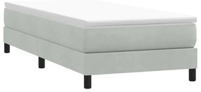 vidaXL Box Spring Κρεβάτι χωρίς στρώμα ανοιχτό γκρι 90x210cm Βελούδινο