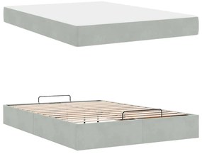 vidaXL Σκελετός Κρεβατιού Άλλο Ανοιχτό γκρι 160 x 200 cm Βελούδο