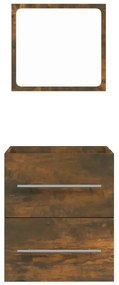 vidaXL Ντουλάπι Μπάνιου με Καθρέφτη Καπνιστή δρυς 41x38,5x48 εκ.