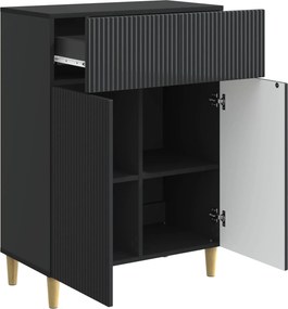 vidaXL Πλαϊνό γραφείο Μαύρο 66 x 34,5 x 90 εκ Επεξεργασμένο Ξύλο