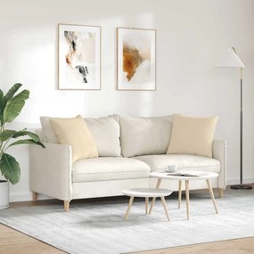 vidaXL Μαξιλάρι Καναπέ 2 pcs Κρεμ 50 x 50 cm ύφασμα