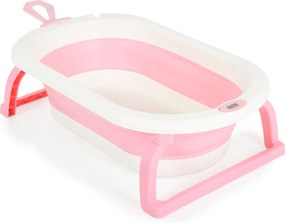 Foldable bathtub with digital thermometer Terra pink