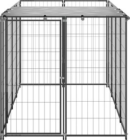 vidaXL Σπιτάκι Σκύλου Μαύρο 2,42 m² Ατσάλινο