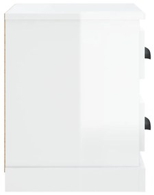 Κομοδίνα Γυαλιστερό Λευκό 60x35,5x45 εκ. - Λευκό