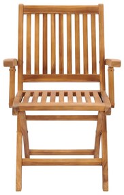 vidaXL Καρέκλες Κήπου 2 τεμ. από Μασίφ Ξύλο Teak με Κρεμ Μαξιλάρια