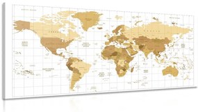 Εικόνα μπεζ παγκόσμιου χάρτη σε ανοιχτόχρωμο φόντο - 100x50
