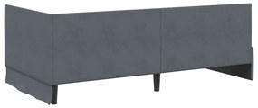 vidaXL Κρεβάτι Γωνίας με κεφαλάρι Σκούρο γκρι 100 x 200 cm Βελούδο