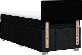 vidaXL Κρεβάτι Boxspring με Στρώμα Μαύρο 80 x 200 εκ. Υφασμάτινο