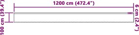 vidaXL Κουρτίνα Δαντέλας με κουρτίνες Λευκό 100 x 1200 cm Πολυεστέρας