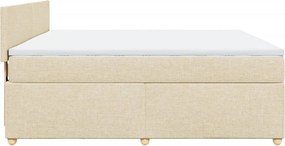 vidaXL Κρεβάτι Boxspring με Στρώμα Κρεμ 180x200 εκ. Υφασμάτινο