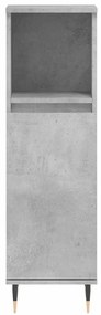 vidaXL Ντουλάπι Μπάνιου Γκρι Σκυροδέματος 30x30x100 εκ. Επεξ. Ξύλο