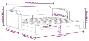 Καναπές Κρεβάτι Συρόμενος Ανοιχτό Γκρι 90 x 200 εκ. Υφασμάτινος - Γκρι