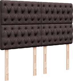 vidaXL Κρεβάτι Boxspring με Στρώμα Σκούρο Καφέ 140x200 εκ Υφασμάτινο