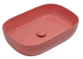 Scarabeo Glam Eπικαθήμενος Νιπτήρας Πορσελάνης 56x39 εκ Peach Glossy
