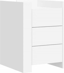 vidaXL Κομοδίνο Λευκό 45 x 50 x 65 εκ. από Επεξεργασμένο Ξύλο