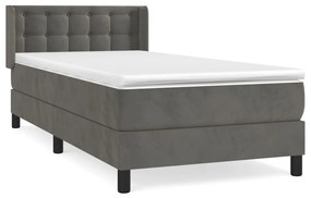 ΚΡΕΒΑΤΙ BOXSPRING ΜΕ ΣΤΡΩΜΑ ΣΚΟΥΡΟ ΓΚΡΙ 90X200 ΕΚ. ΒΕΛΟΥΔΙΝΟ 3131178