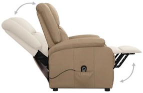 vidaXL Πολυθρόνα με Ανύψωση Καπουτσίνο Συνθ. Δέρμα