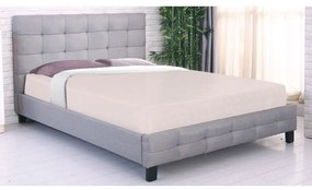 FIDEL Κρεβάτι Διπλό για Στρώμα 160x200cm, Ύφασμα Γκρι 168x215x107cm